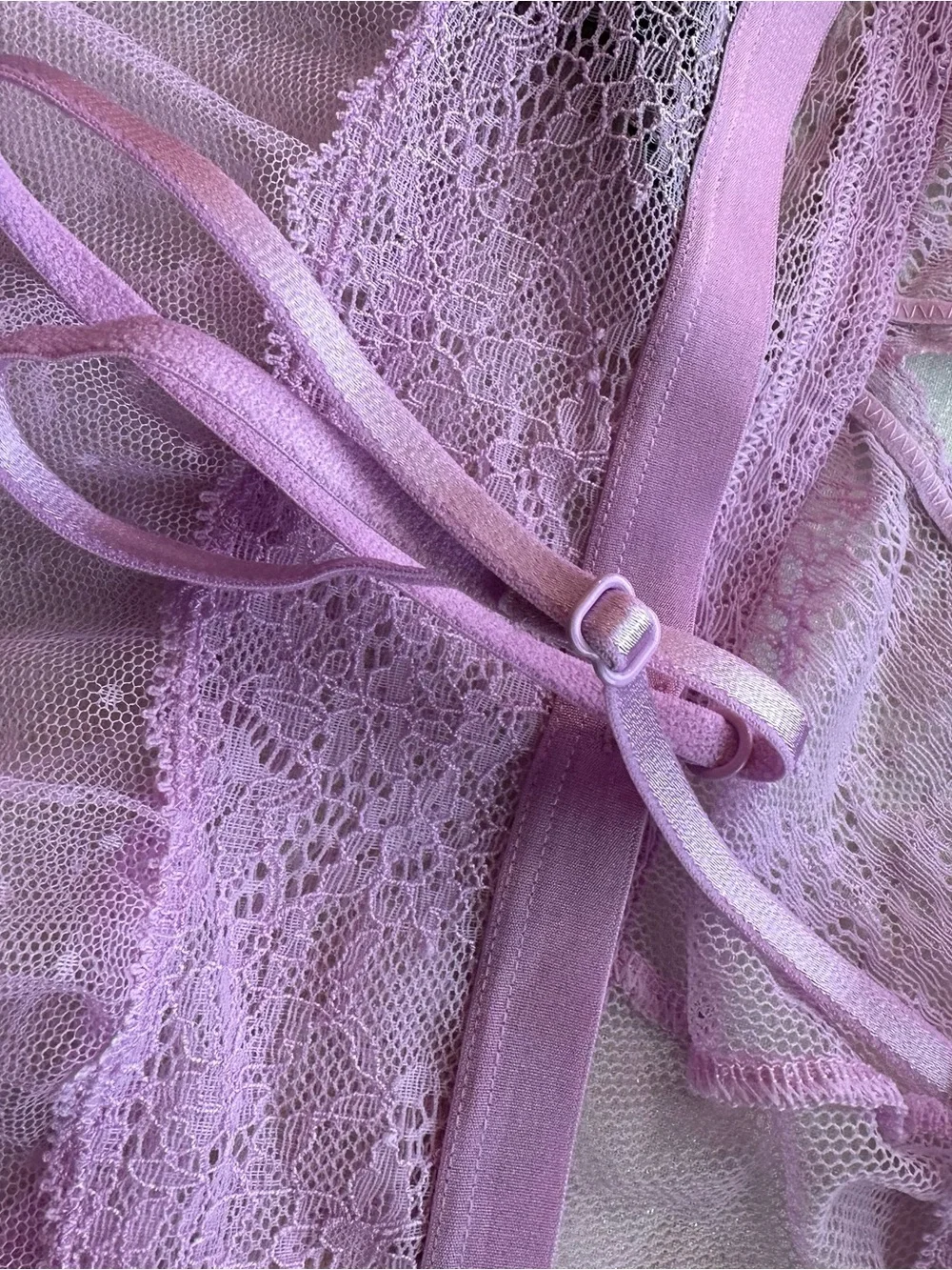 Victoria's Secret Womens XL Lilac Lace Mesh Babydoll Camisole Top Lingerie